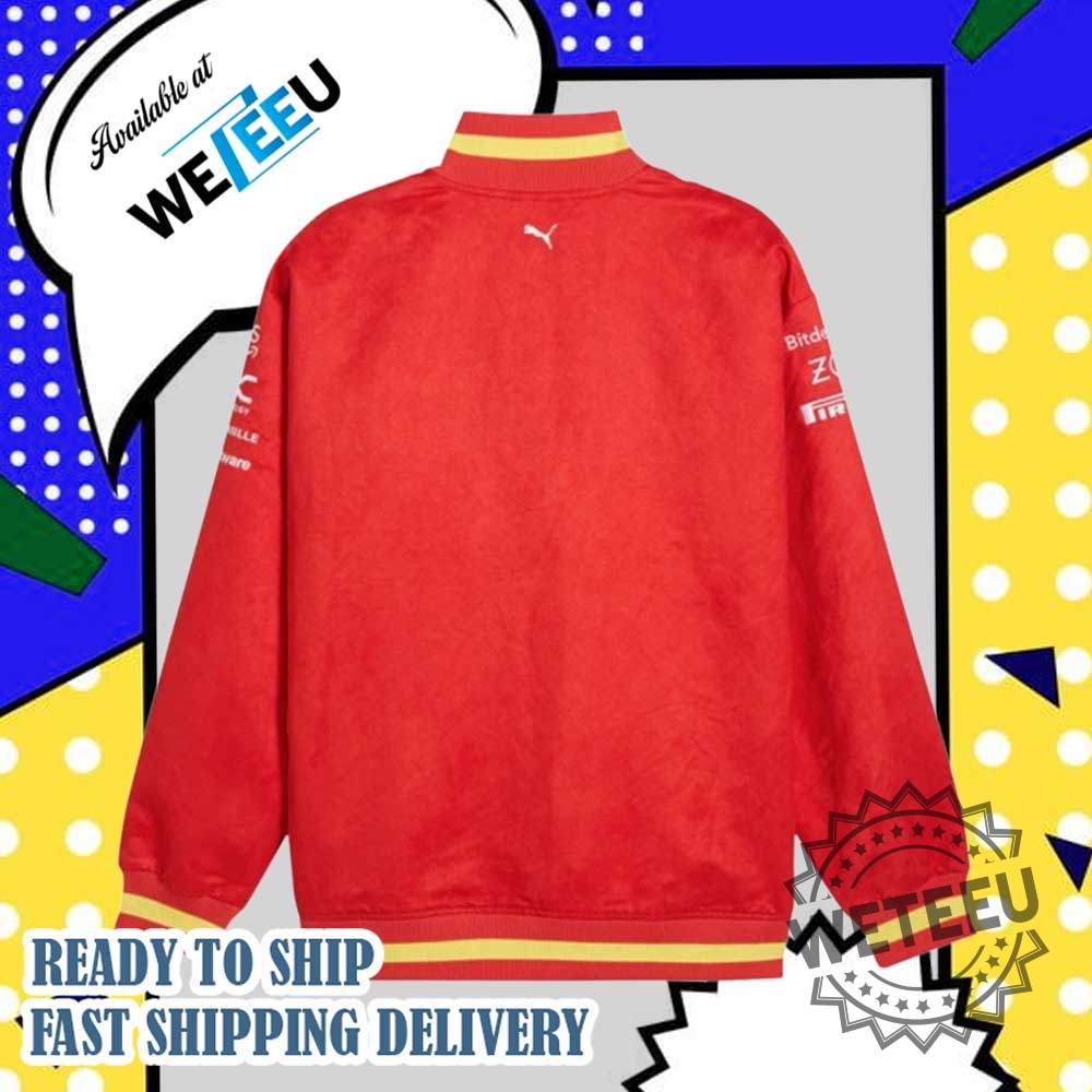 Scuderia Ferrari F1 Puma Team Varsity Bomber Jacket 5 Scuderia Ferrari F1 PUMA Team Varsity Bomber Jacket