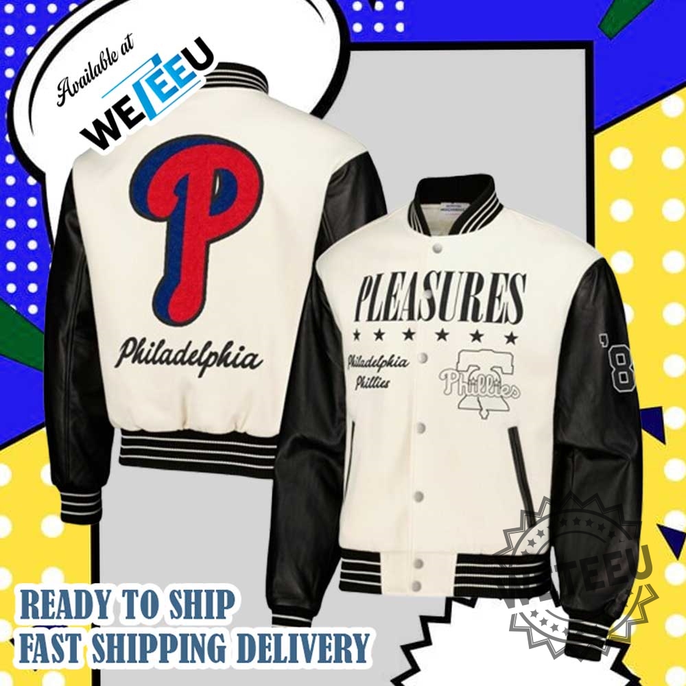 "Top 5 Exclusive Baseball Jackets for 2025 You Must Own" 19 Philadelphia Phillies Pleasures Fullsnap Varsity Jacket