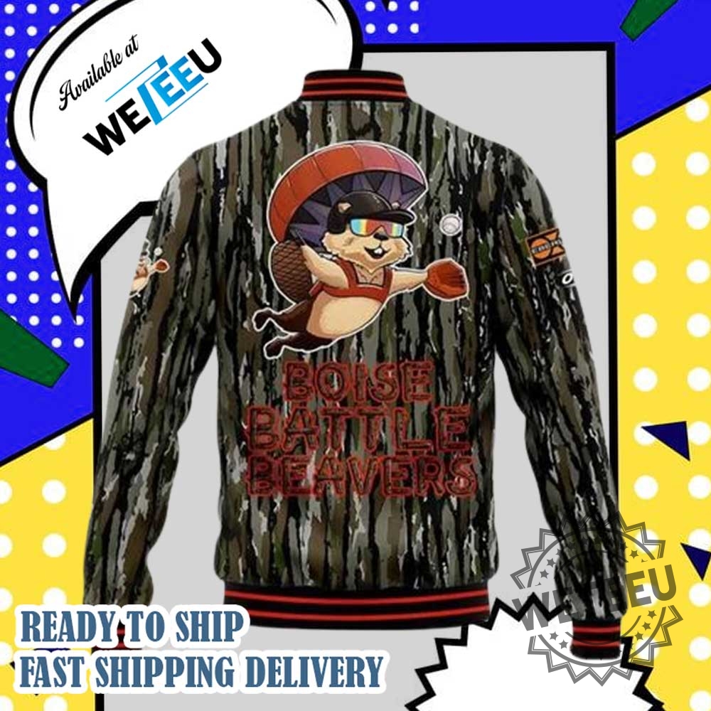 Boise Battle Beavers Onenightonly Camo Limited Varsity Jacket 5 Boise Battle Beavers One-Night-Only Camo Limited Varsity Jacket