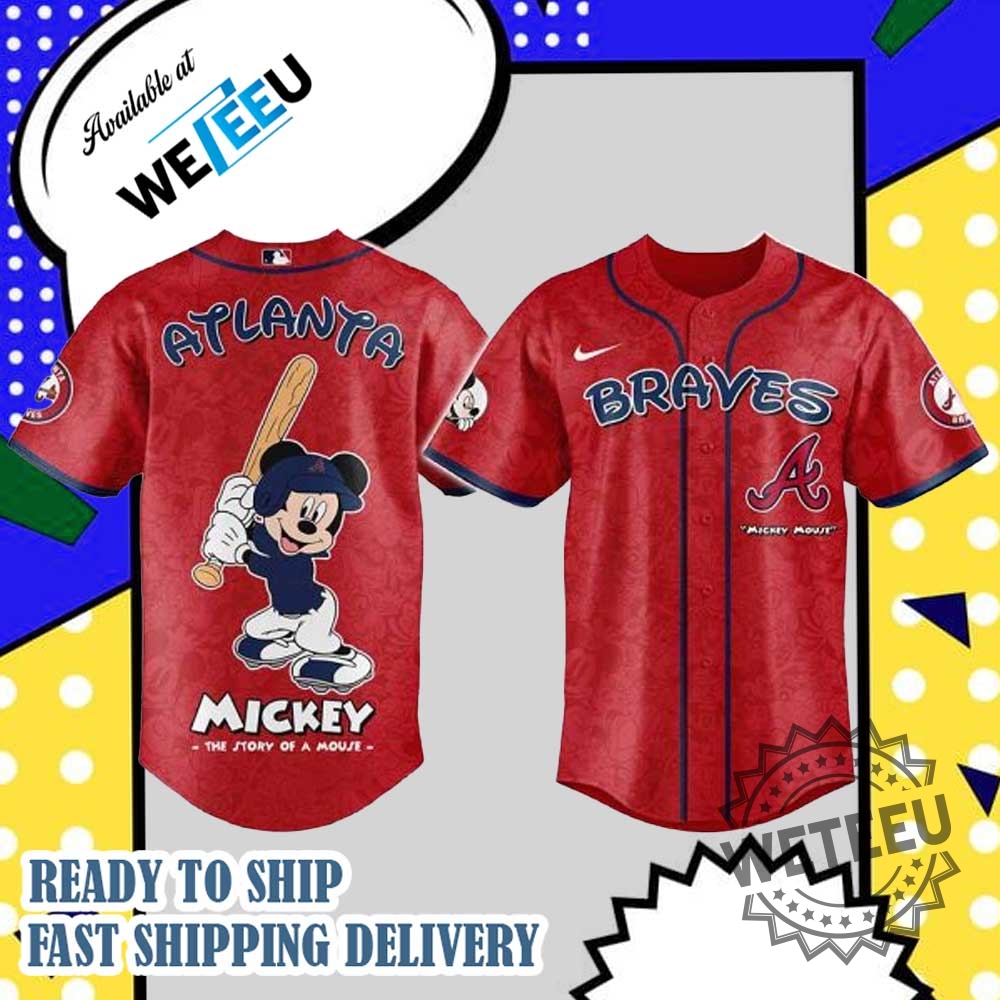 "Top 5 Must-Have Baseball Jerseys: Dodgers and Braves Special Editions" 5 Mickey Mouse Atlanta Braves Personalized Baseball Jersey