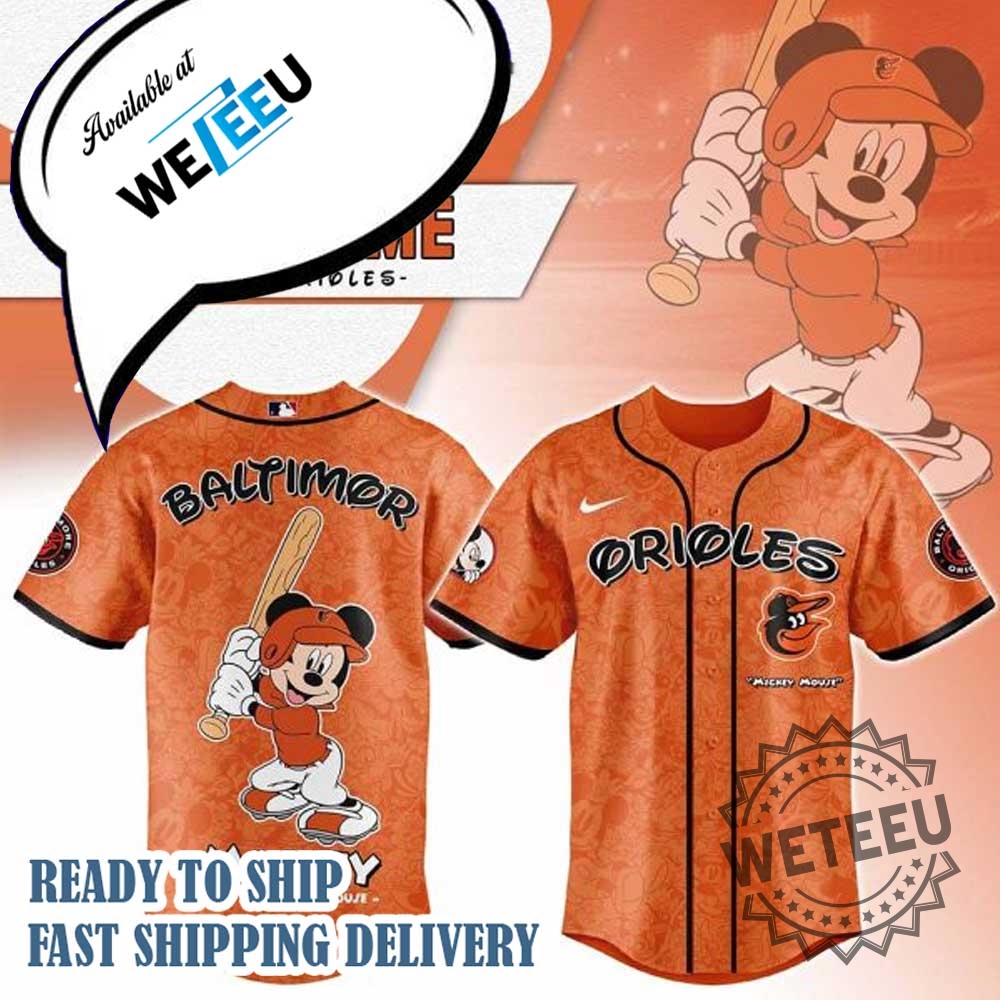 Mickey Mouse Baltimore Orioles Personalized Baseball Jersey 3 Mickey Mouse Baltimore Orioles Personalized Baseball Jersey