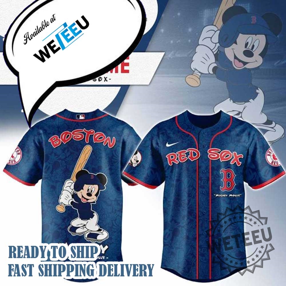 Mickey Mouse Boston Red Sox Personalized Baseball Jersey 3 Mickey Mouse Boston Red Sox Personalized Baseball Jersey