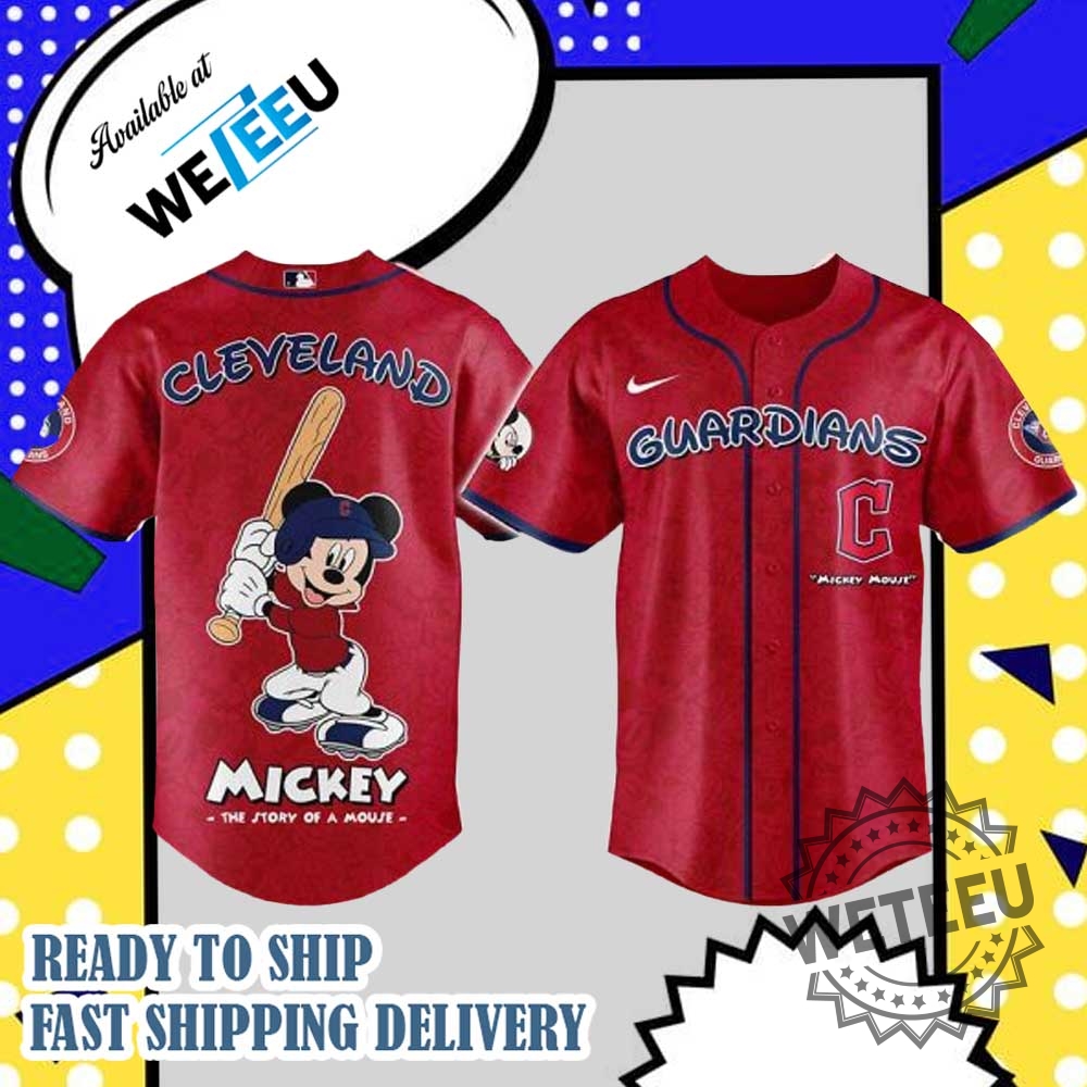 "Top 5 Must-Have Baseball Jerseys: Dodgers and Braves Special Editions" 8 Mickey Mouse Cleveland Guardians Personalized Baseball Jersey