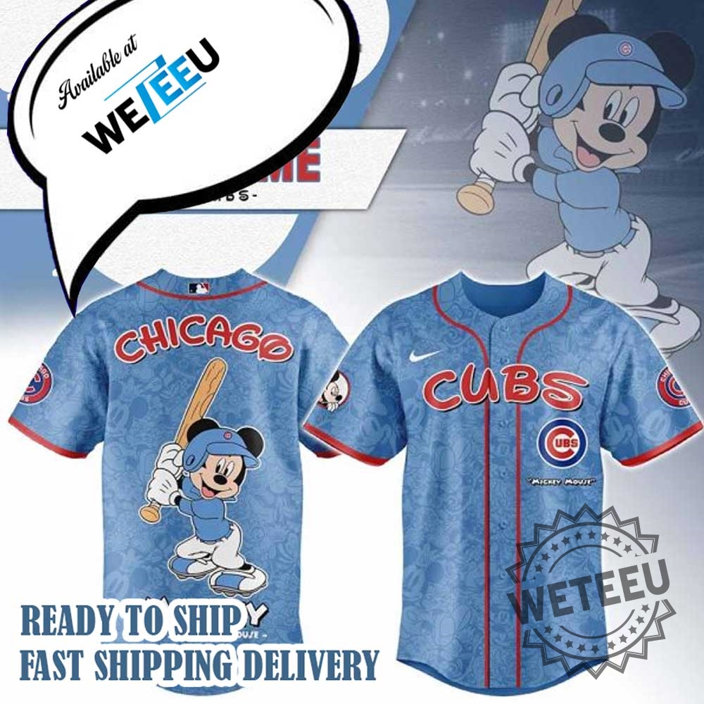 Mickey Mouse Chicago Cubs Personalized Baseball Jersey 3 Mickey Mouse Chicago Cubs Personalized Baseball Jersey