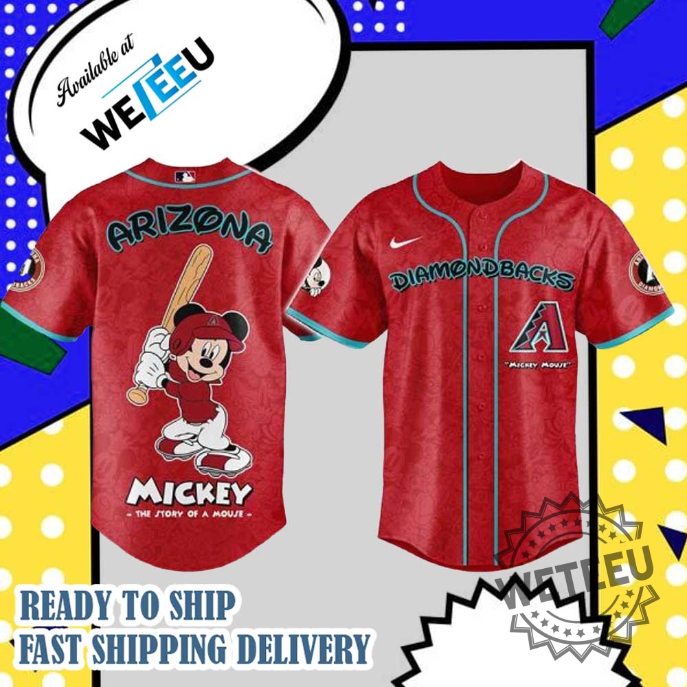 "Top 5 Must-Have Baseball Jerseys: Dodgers and Braves Special Editions" 10 Mickey Mouse Arizona Diamondbacks Personalized Baseball Jersey