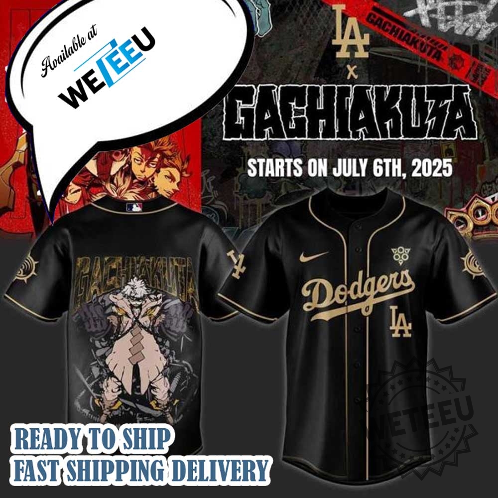 Gachiakuta Los Angeles Dodgers Baseball Jersey 3 Gachiakuta Los Angeles Dodgers Baseball Jersey