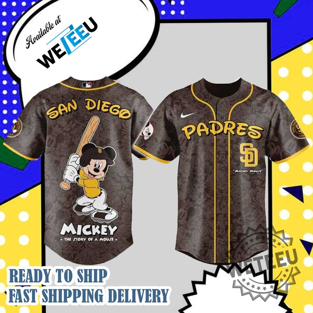 "Top 5 Must-Have Baseball Jerseys: Dodgers and Braves Special Editions" 14 Mickey Mouse San Diego Padres Personalized Baseball Jersey