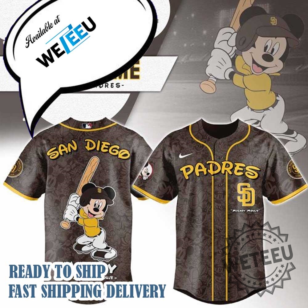 Mickey Mouse San Diego Padres Personalized Baseball Jersey 3 Mickey Mouse San Diego Padres Personalized Baseball Jersey