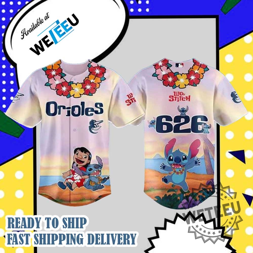"Top 5 Must-Have Baseball Jerseys: Dodgers and Braves Special Editions" 16 Lilo Stitch Baltimore Orioles Personalized Baseball Jersey