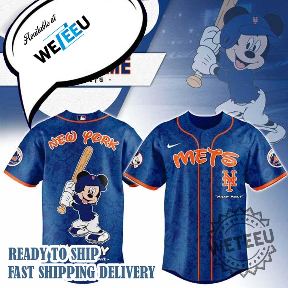 Mickey Mouse New York Mets Personalized Baseball Jersey 3 Mickey Mouse New York Mets Personalized Baseball Jersey