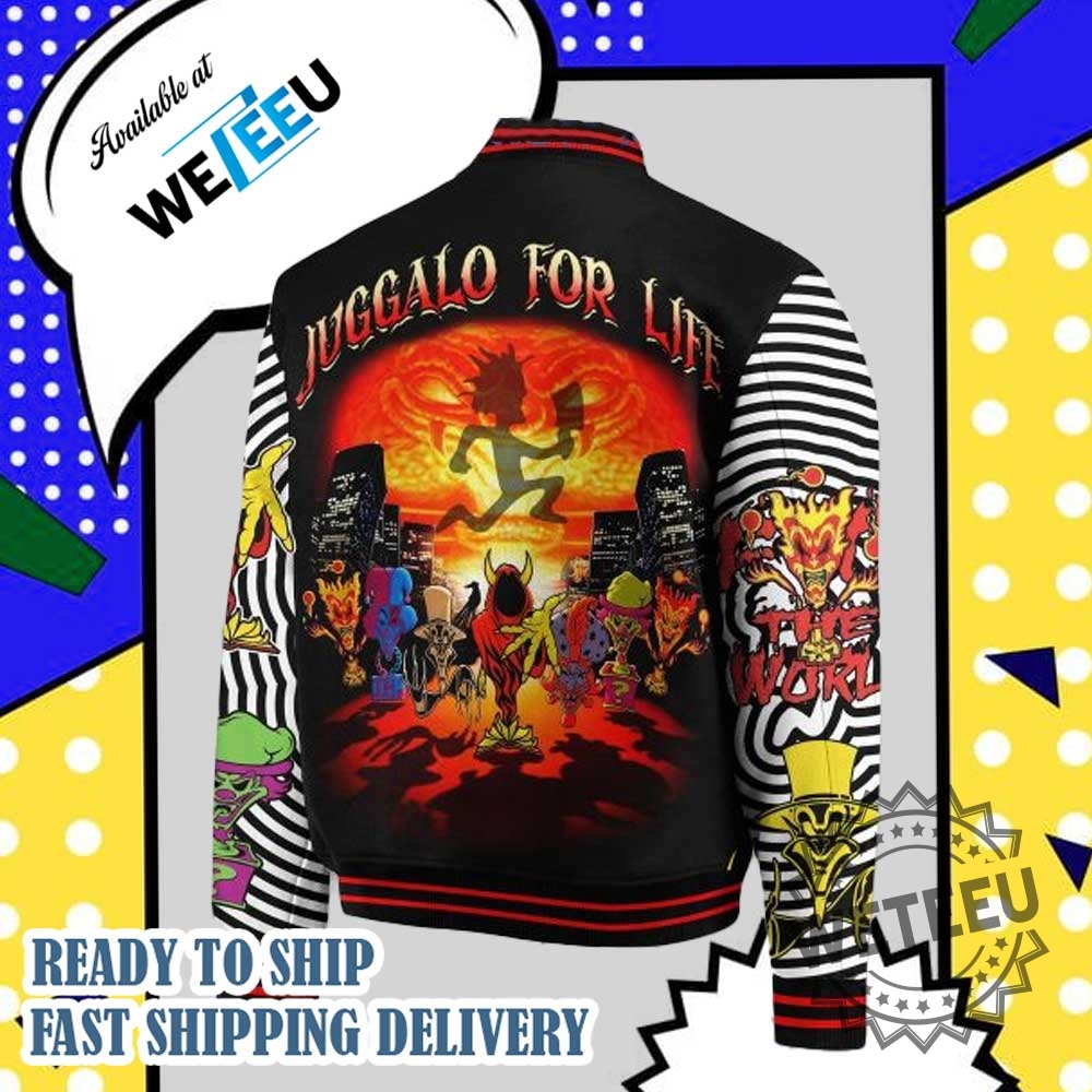 Insane Clown Posse Juggalo For Life Baseball Jacket Hiphop Fan Apparel 4 Insane Clown Posse Juggalo For Life Baseball Jacket – Hip-Hop Fan Apparel