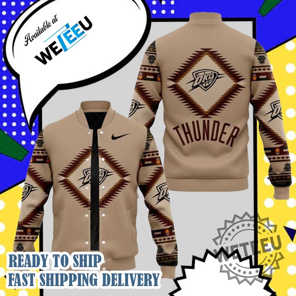"Top Trending Fan Gear: Official Jackets for Music and Sports Fans" 8 Oklahoma City Thunder Native American Heritage Baseball Jacket Nba Special Edition