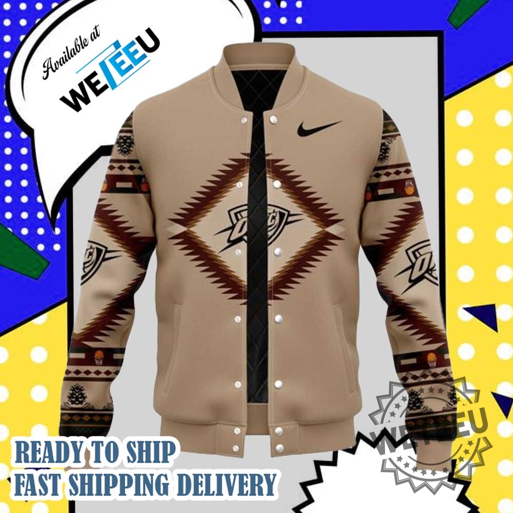 Oklahoma City Thunder Native American Heritage Baseball Jacket Nba Special Edition 5 Oklahoma City Thunder Native American Heritage Baseball Jacket – NBA Special Edition