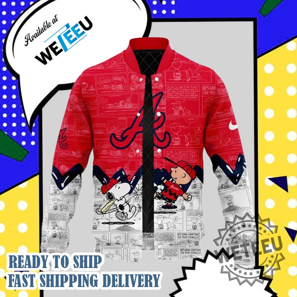 Atlanta Braves 75Th Anniversary Peanuts Red Baseball Jacket Mlb Anniversary Gear 4 Atlanta Braves 75th Anniversary Peanuts Red Baseball Jacket – MLB Anniversary Gear