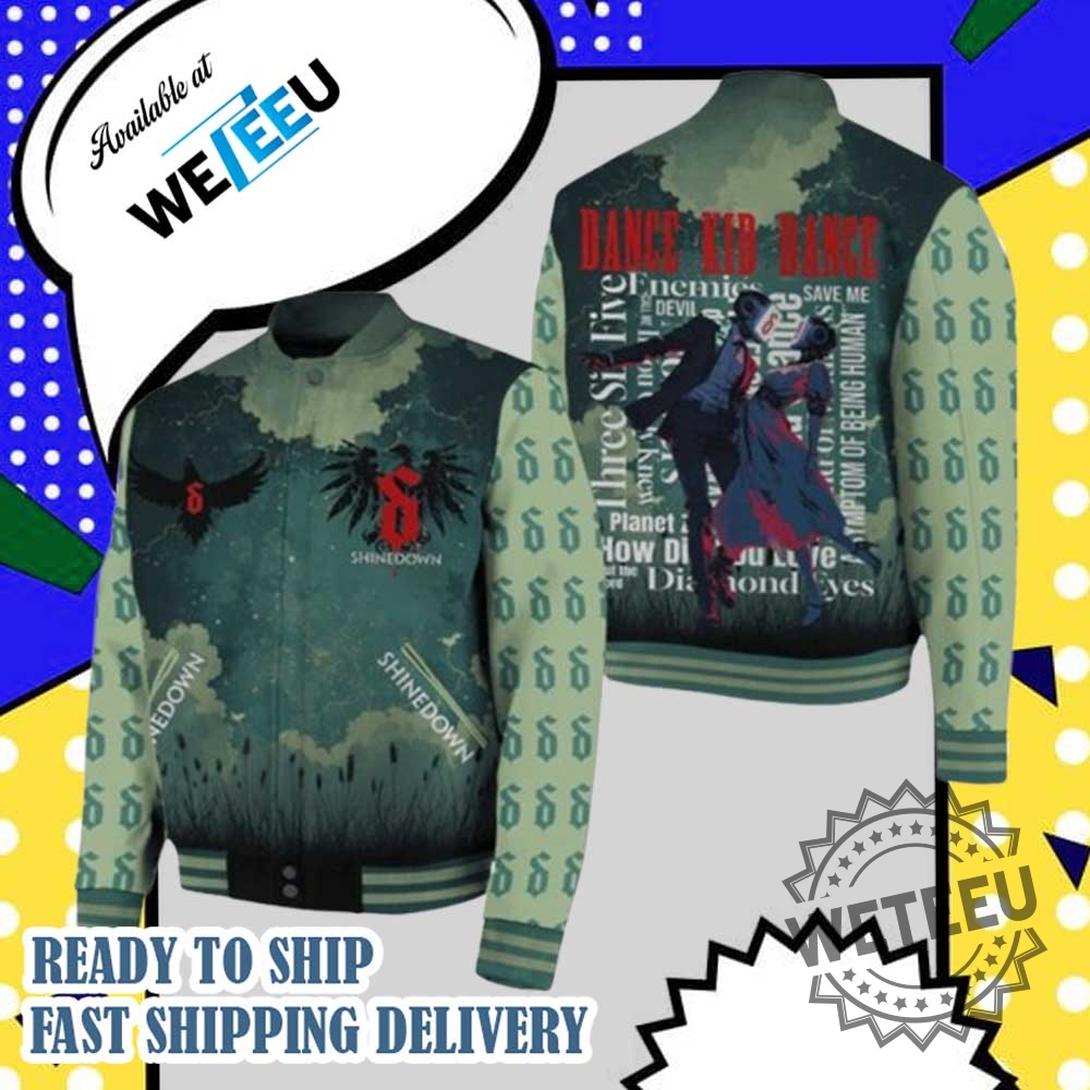 "Top Trending Fan Gear: Official Jackets for Music and Sports Fans" 15 Shinedown Dance Kid Dance Baseball Jacket Rock Music Fan Apparel