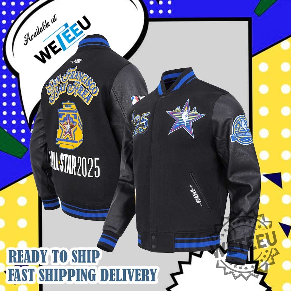 "Top Trending Fan Gear: Official Jackets for Music and Sports Fans" 18 Unisex 2025 Nba Allstar Game Pro Standard Black Baseball Jacket Nba Event Apparel