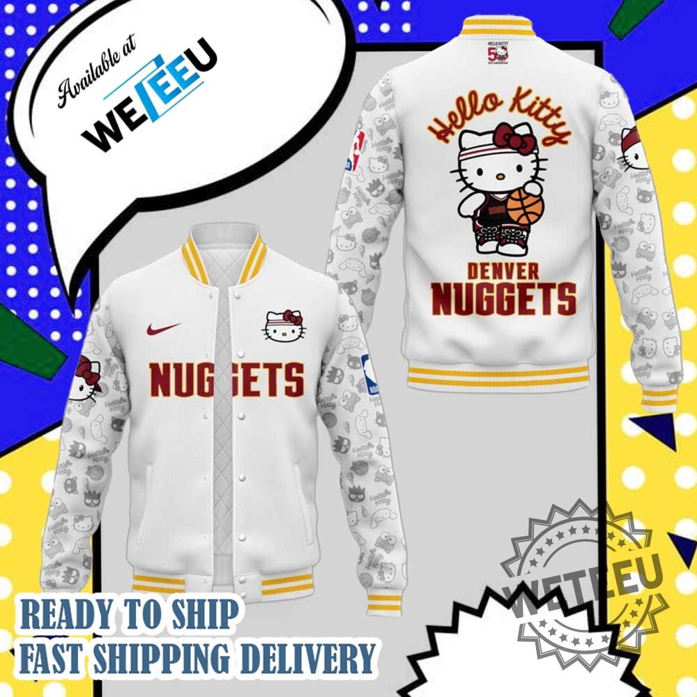 "Top Trending Fan Gear: Official Jackets for Music and Sports Fans" 21 Denver Nuggets Hello Kitty Bomber Jacket Nba Themed Kids Apparel