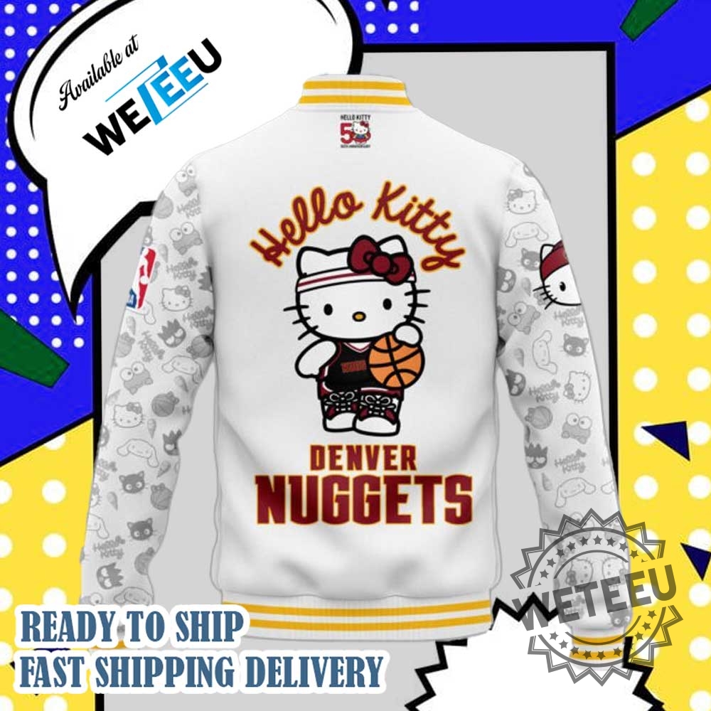 Denver Nuggets Hello Kitty Bomber Jacket Nba Themed Kids Apparel 5 Denver Nuggets Hello Kitty Bomber Jacket – NBA Themed Kids