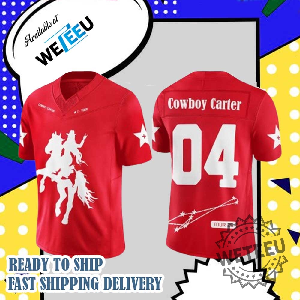 Beyoncé Cowboy Carter Tour 2025 Football Red Jersey