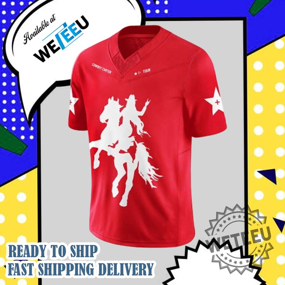 Beyoncé Cowboy Carter Tour 2025 Football Red Jersey 4 Beyoncé Cowboy Carter Tour 2025 Football Red Jersey