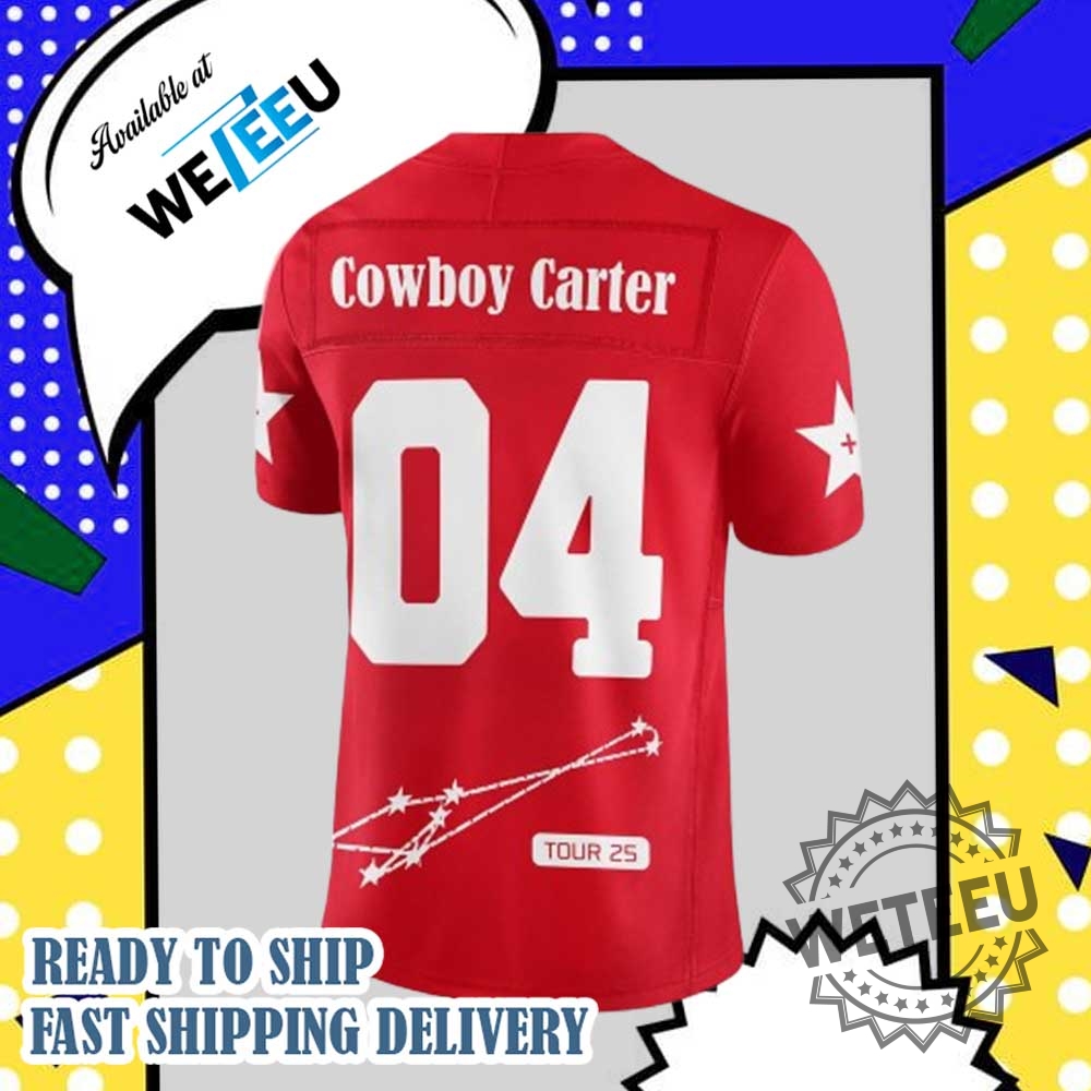 Beyoncé Cowboy Carter Tour 2025 Football Red Jersey 5 Beyoncé Cowboy Carter Tour 2025 Football Red Jersey