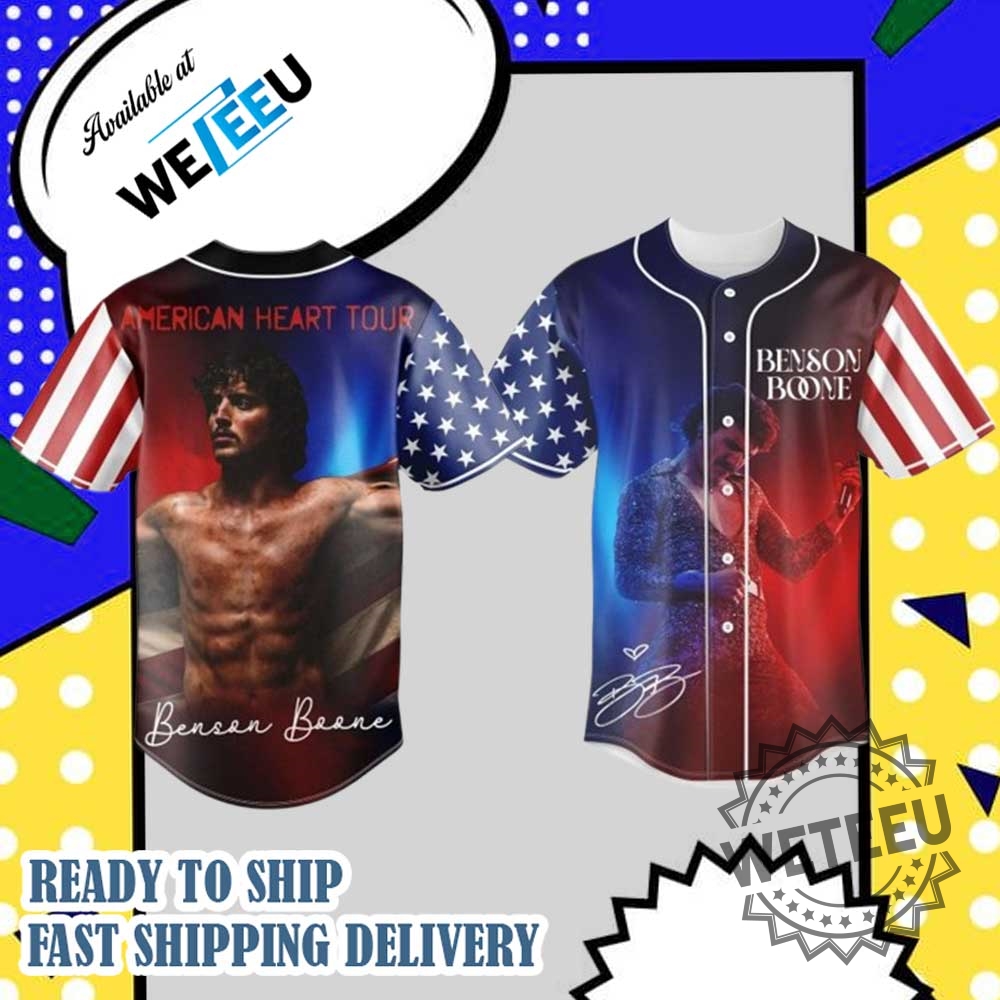 Benson Boone American Heart Tour 4Th Of July Baseball Jersey