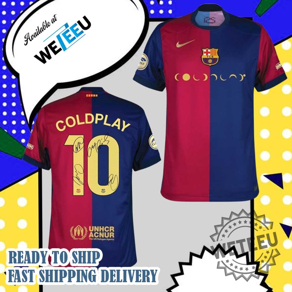 Barcelona Coldplay 10 Signature Football Jersey