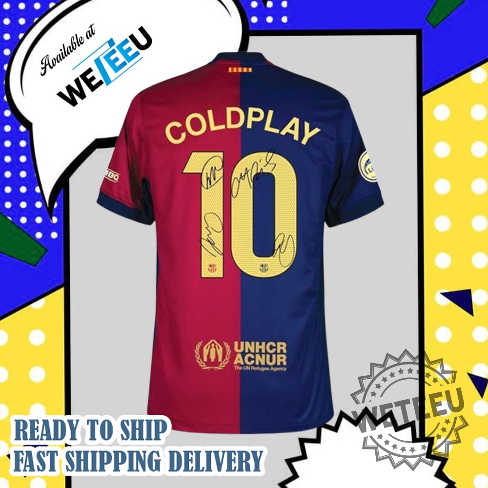 Barcelona Coldplay 10 Signature Football Jersey 4 Barcelona Coldplay 10 Signature Football Jersey
