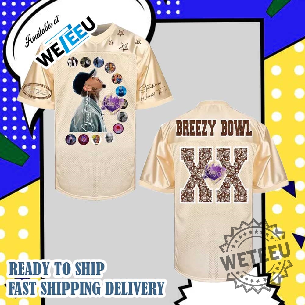Chris Brown Breezy Bowl Xx Tour 2025 Football Jersey