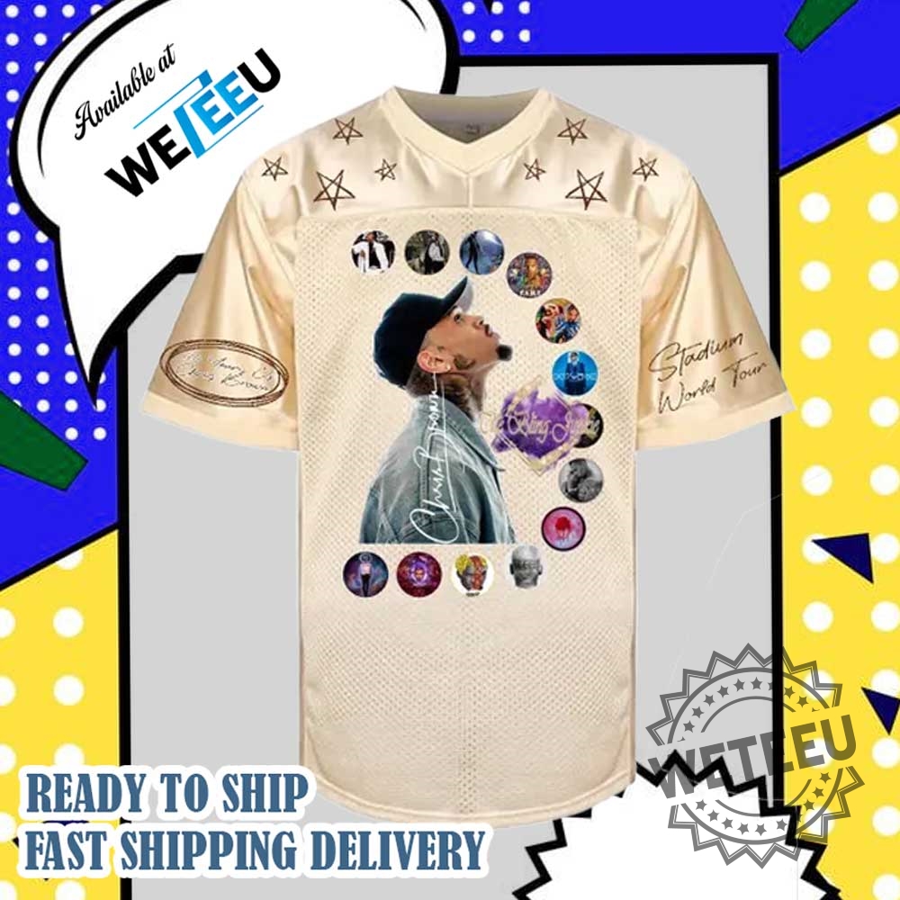 Chris Brown Breezy Bowl Xx Tour 2025 Football Jersey 4 Chris Brown Breezy Bowl XX Tour 2025 Football Jersey