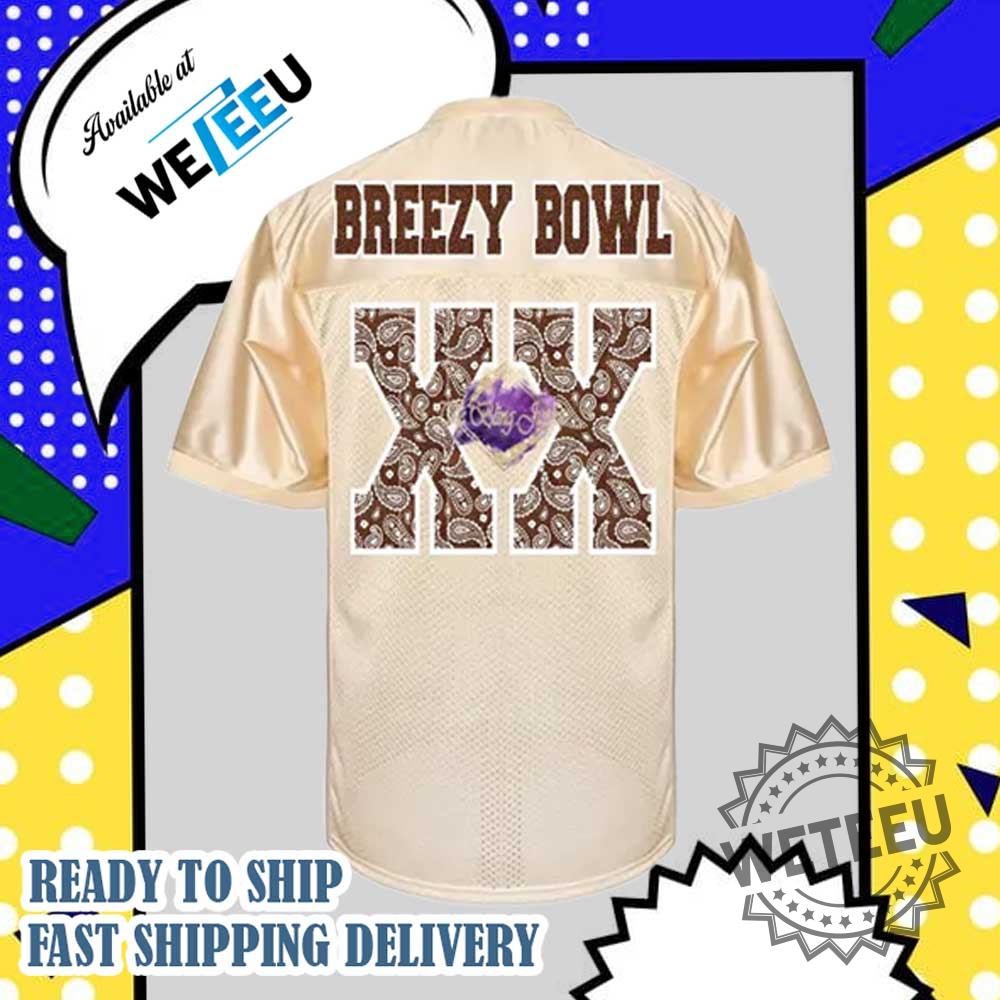 Chris Brown Breezy Bowl Xx Tour 2025 Football Jersey 5 Chris Brown Breezy Bowl XX Tour 2025 Football Jersey
