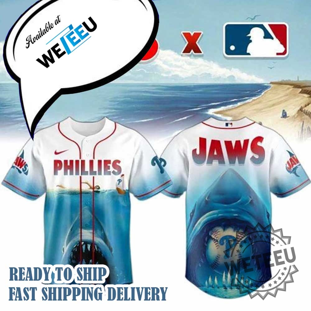 Philadelphia Phillies X Jaws 2025 Baseball Jersey 5 Philadelphia Phillies x Jaws 2025 Baseball Jersey