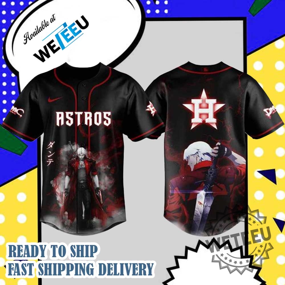 "Top 2025 MLB Jerseys: Jaws and Lilo & Stitch Collaborations" 12 Houston Astros Mlb X Dante Devil May Cry Personalized Baseball Jersey
