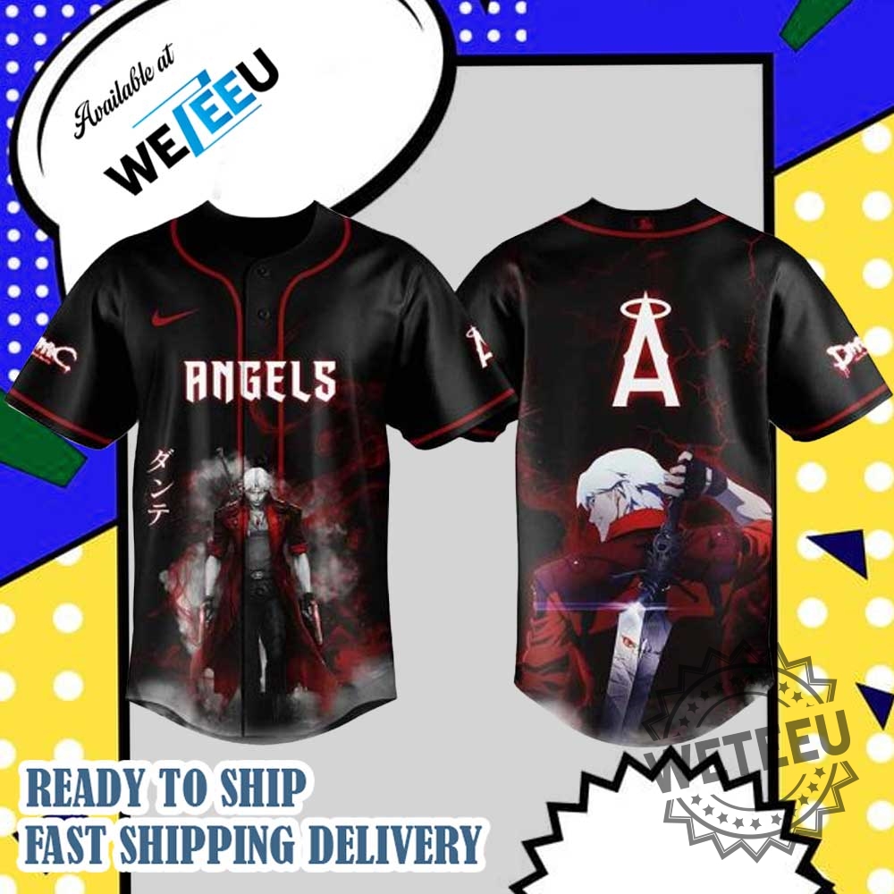 "Top 2025 MLB Jerseys: Jaws and Lilo & Stitch Collaborations" 14 Los Angeles Angels Mlb X Dante Devil May Cry Personalized Baseball Jersey