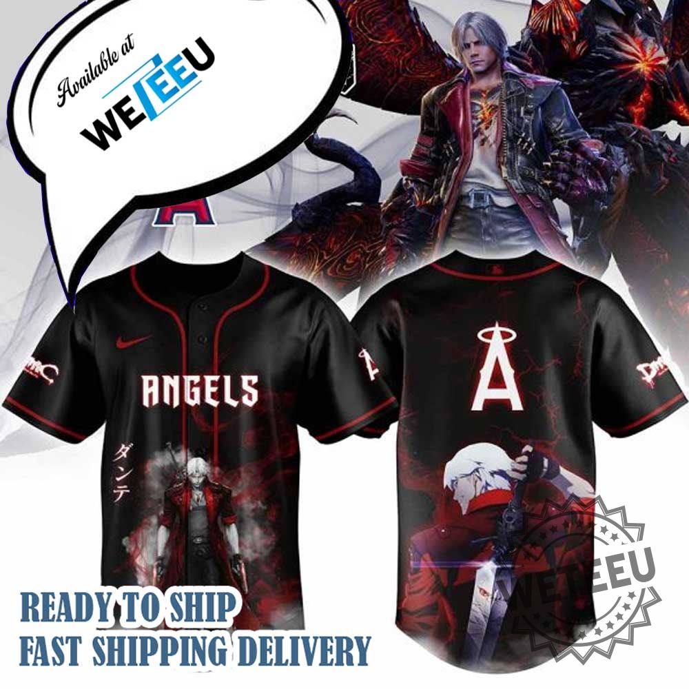 Los Angeles Angels Mlb X Dante Devil May Cry Personalized Baseball Jersey 3 Los Angeles Angels MLB X Dante Devil May Cry Personalized Baseball Jersey
