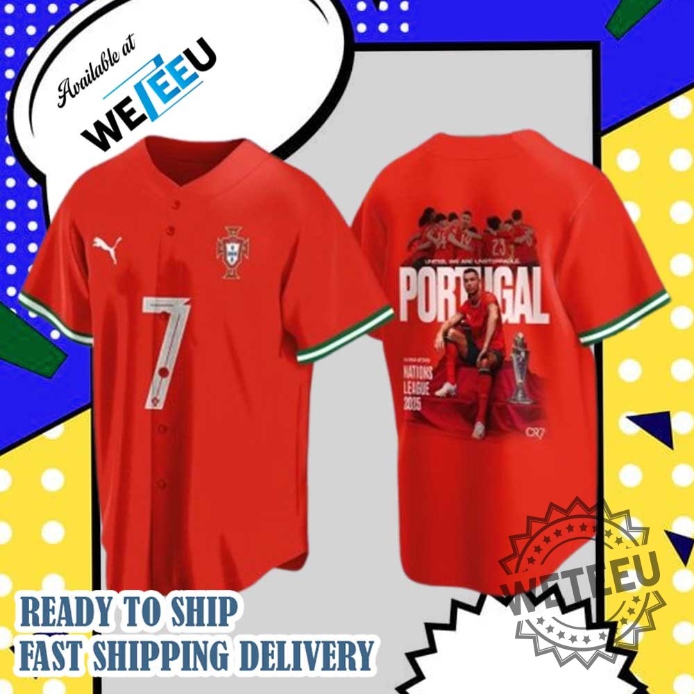 "Top 2025 MLB Jerseys: Jaws and Lilo & Stitch Collaborations" 17 Portugal Champions Uefa Nations League 2025 Baseball Jersey