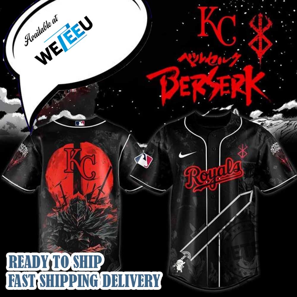 Kansas City Royals Mlb X Berserk Personalized Baseball Jersey 3 Kansas City Royals MLB X Berserk Personalized Baseball Jersey