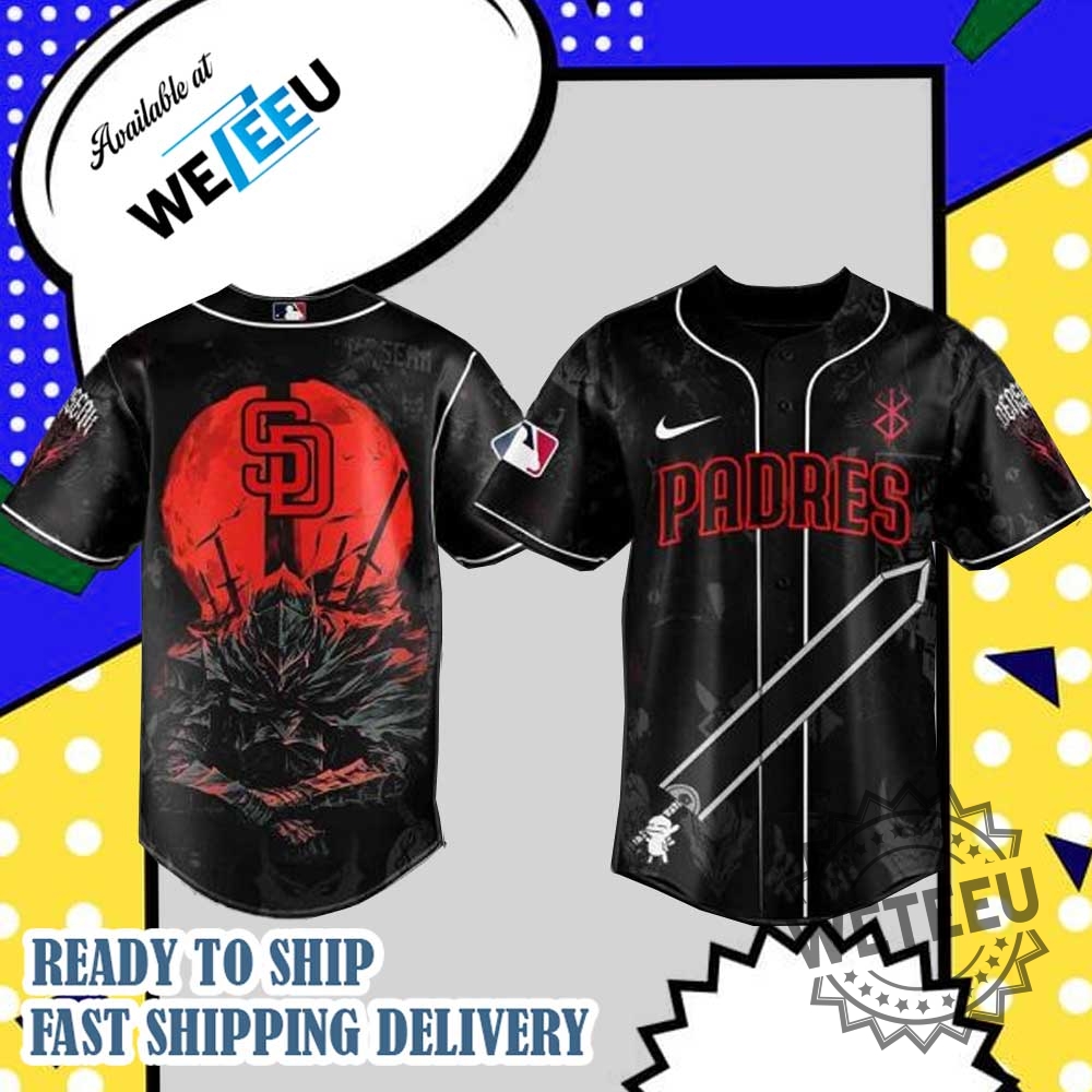 "Customized MLB x Berserk Baseball Jerseys: Show Your Team Spirit!" 5 San Diego Padres Mlb X Berserk Personalized Baseball Jersey