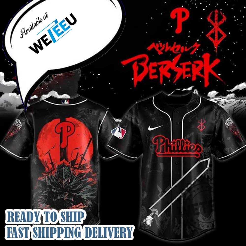 Philadelphia Phillies Mlb X Berserk Personalized Baseball Jersey 3 Philadelphia Phillies MLB X Berserk Personalized Baseball Jersey
