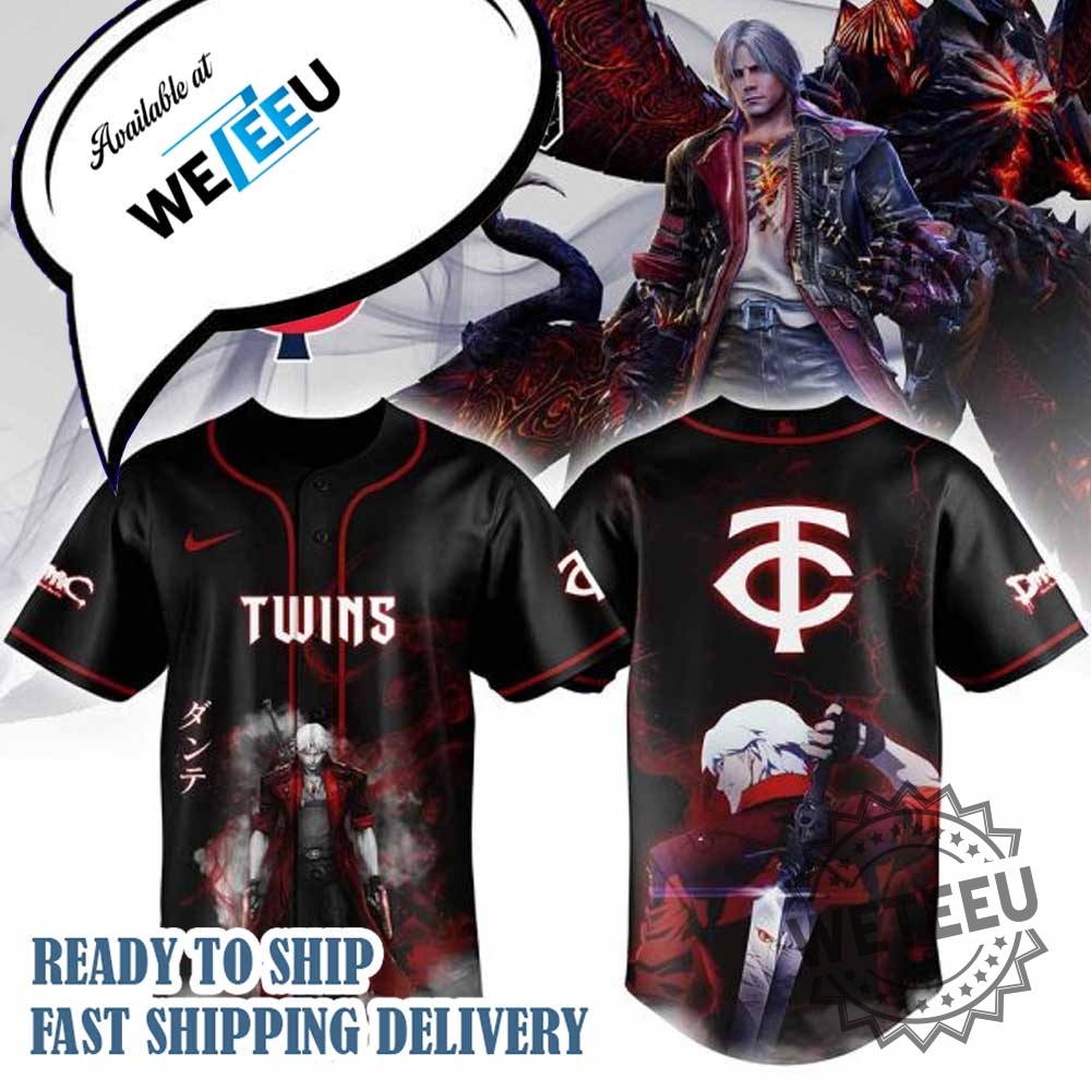 Minnesota Twins Mlb X Dante Devil May Cry Personalized Baseball Jersey 3 Minnesota Twins MLB X Dante Devil May Cry Personalized Baseball Jersey