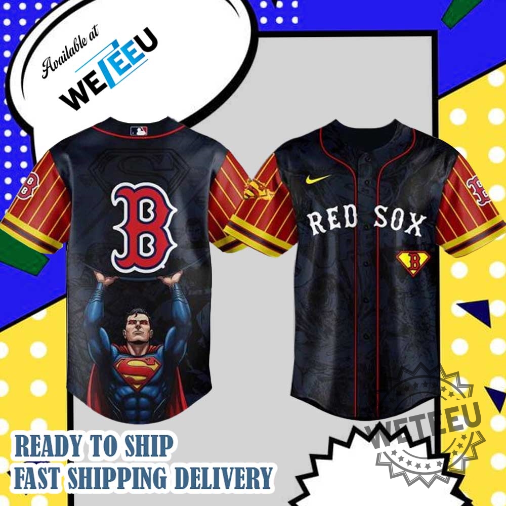 "Customized MLB x Berserk Baseball Jerseys: Show Your Team Spirit!" 16 Boston Red Sox Mlb X Superman Personalized Baseball Jersey