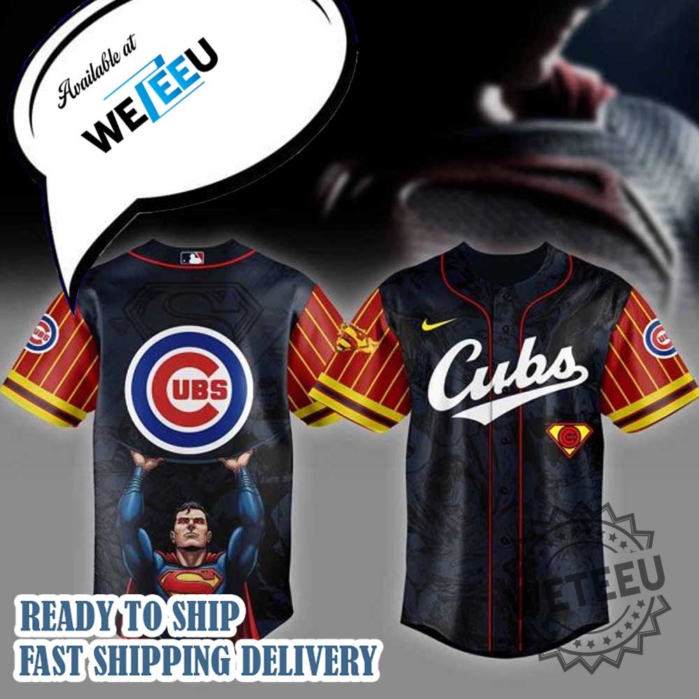 Chicago Cubs Mlb X Superman Personalized Baseball Jersey 3 Chicago Cubs MLB x Superman Personalized Baseball Jersey
