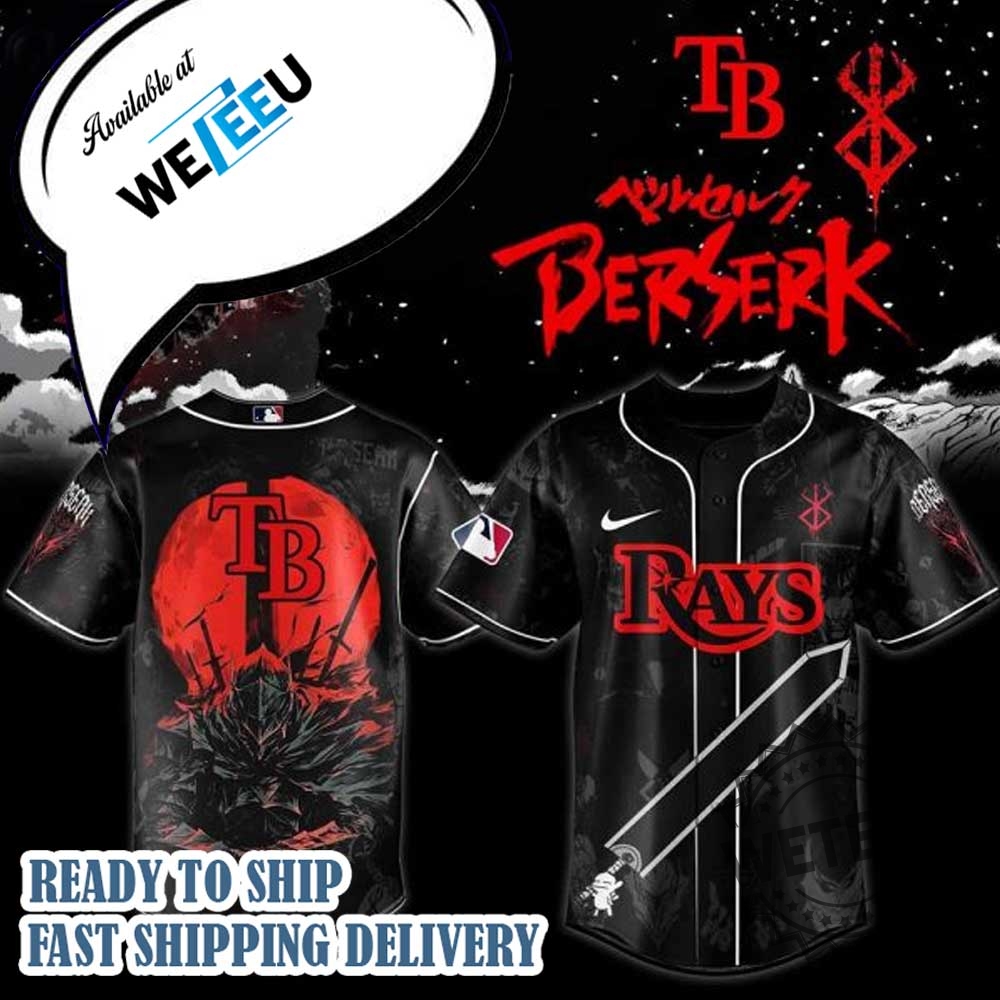 Tampa Bay Rays Mlb X Berserk Personalized Baseball Jersey 3 Tampa Bay Rays MLB X Berserk Personalized Baseball Jersey