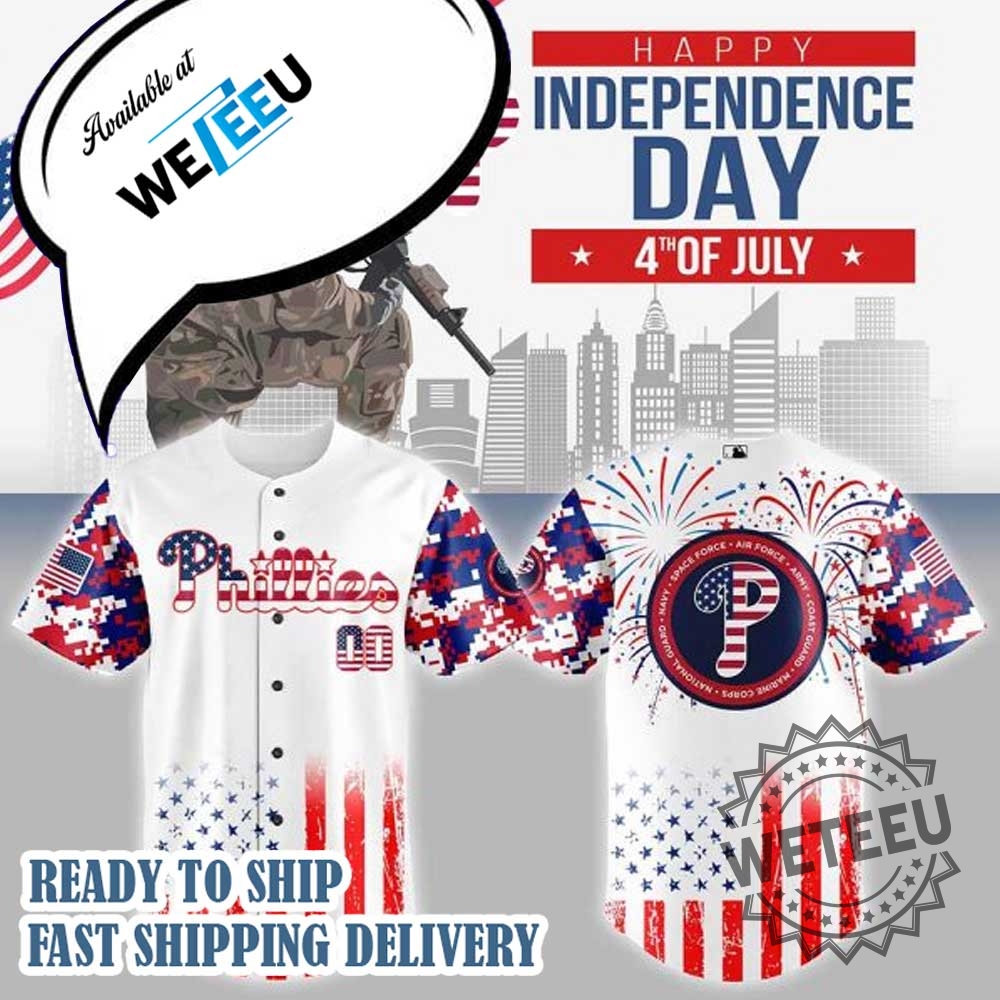 Philadelphia Phillies Mlb X The 4Th Of July X Military Personalized Baseball Jersey 3 Philadelphia Phillies MLB X The 4th Of July X Military Personalized Baseball Jersey