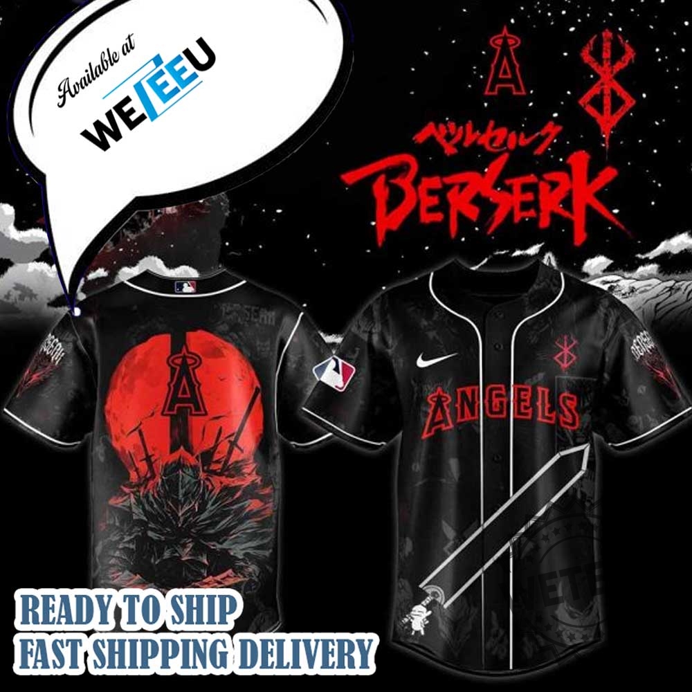 Los Angeles Angels Mlb X Berserk Personalized Baseball Jersey 3 Los Angeles Angels MLB X Berserk Personalized Baseball Jersey