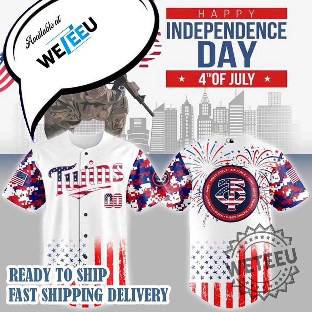 Minnesota Twins Mlb X The 4Th Of July X Military Personalized Baseball Jersey 3 Minnesota Twins MLB X The 4th Of July X Military Personalized Baseball Jersey