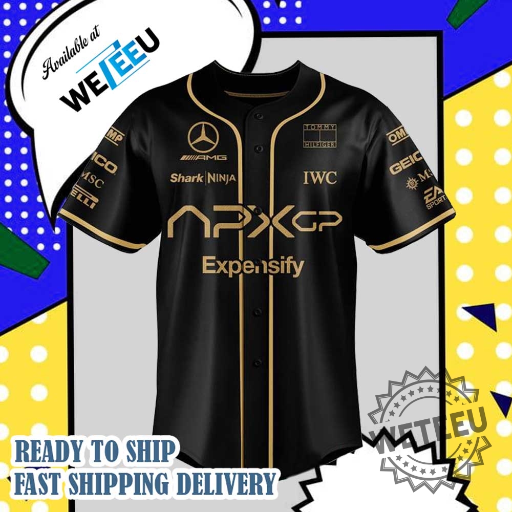 Mercedes F1 Team X F1 The Movie 2025 Apxgp Brad Pitt Baseball Black Jersey