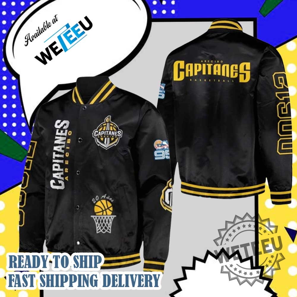 "Top 5 Must-Have Baseball Jackets for Sports and Fashion Lovers" 4 Capitanes De Arecibo Bsn Special Black Bomber Jacket