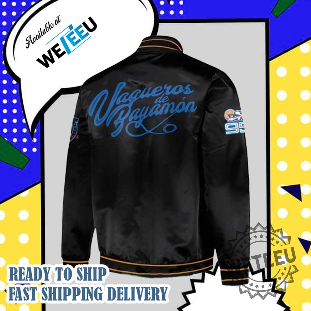Vaqueros De Bayamón Bsn 2025 Black Bomber Jacket 5 Vaqueros de Bayamón BSN 2025 Black Bomber Jacket