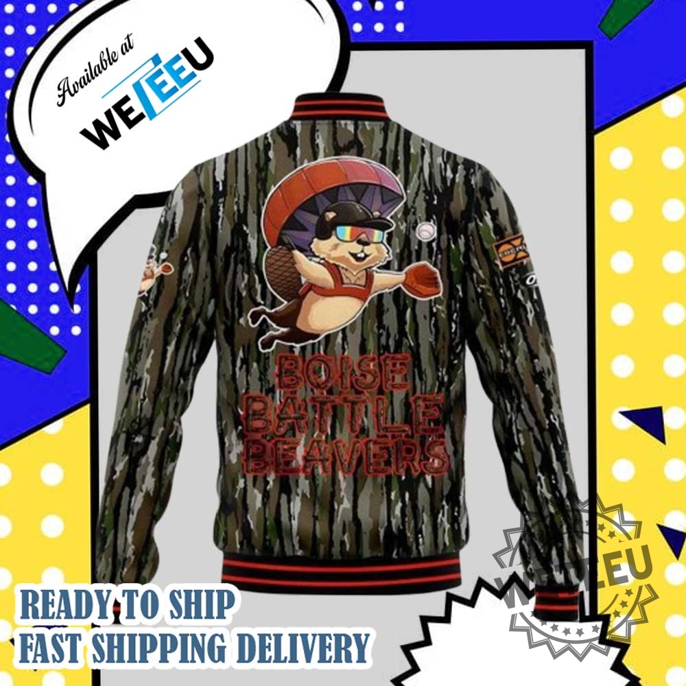 Boise Battle Beavers Baseball Special Camo Baseball Jacket 5 Boise Battle Beavers Baseball Special Camo Baseball Jacket